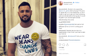 Jeans for genes influencers wearing the branded tshirt