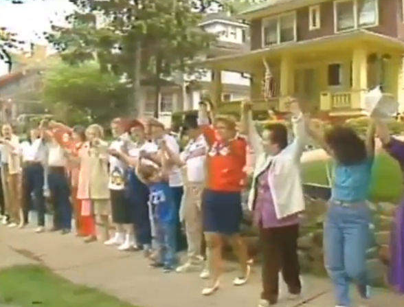 Human chain for charity