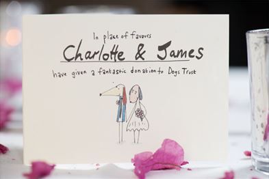 An animation of a dog couple getting married as part of a donation process for Dogs Trust