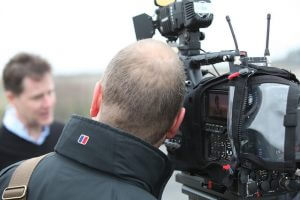 Live TV interview for a campaign