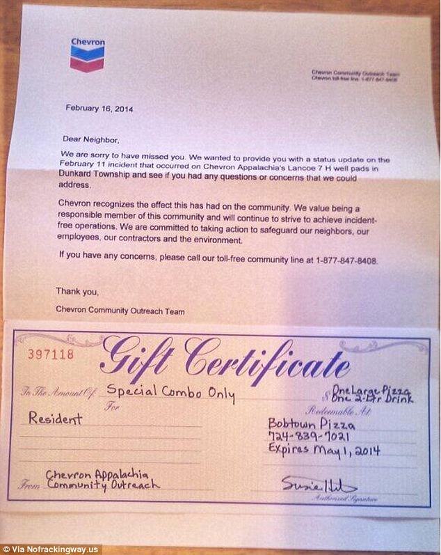 A copy of the letter Chevron sent after the Explosion - Crisis Management PR