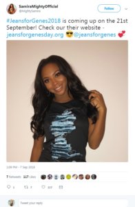 Jeans for genes influencers wearing the branded tshirt
