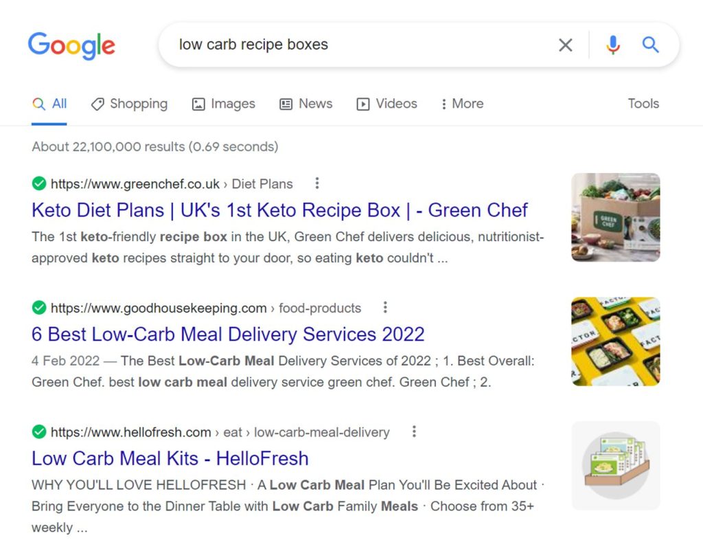 PPC for Recipe Box brands Google Search 2