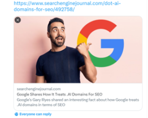 Male pointing to google sign