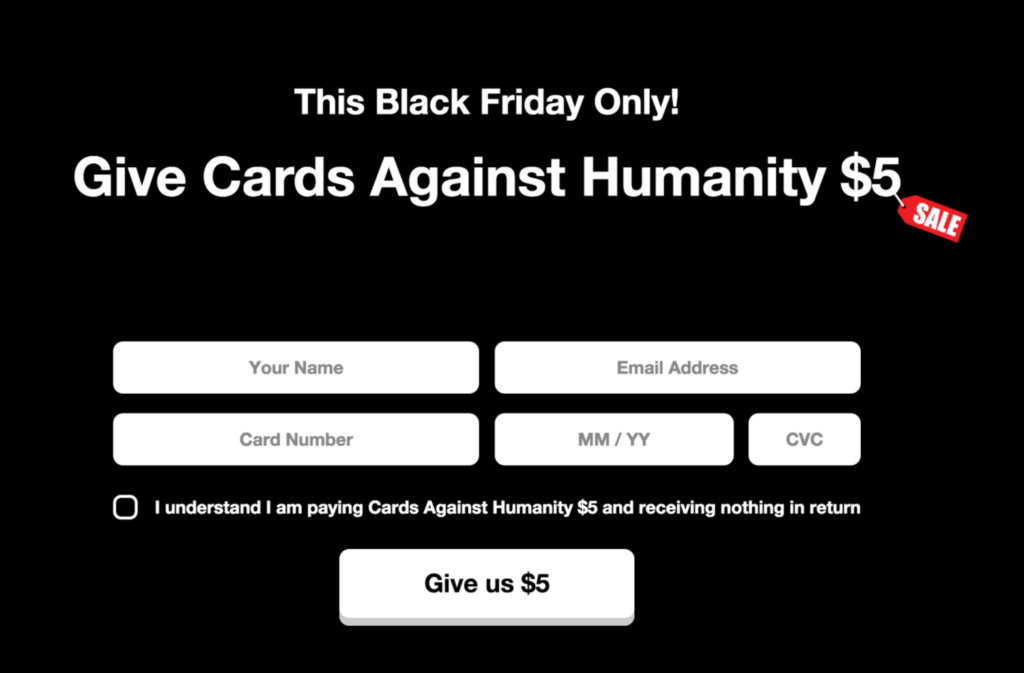 Cards Against Humanity Anti-Black Friday - The PHA Group