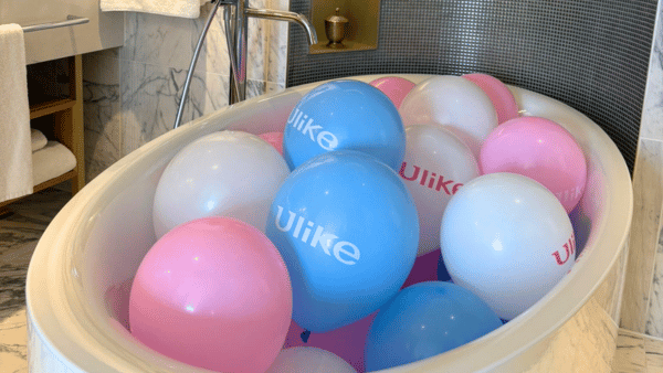 Ulike product launch bathtub filled with branded balloons - The PHA Group